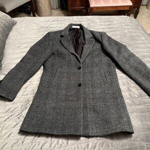Men's Wool Topcoat - Grey Tweed - Men's Medium
